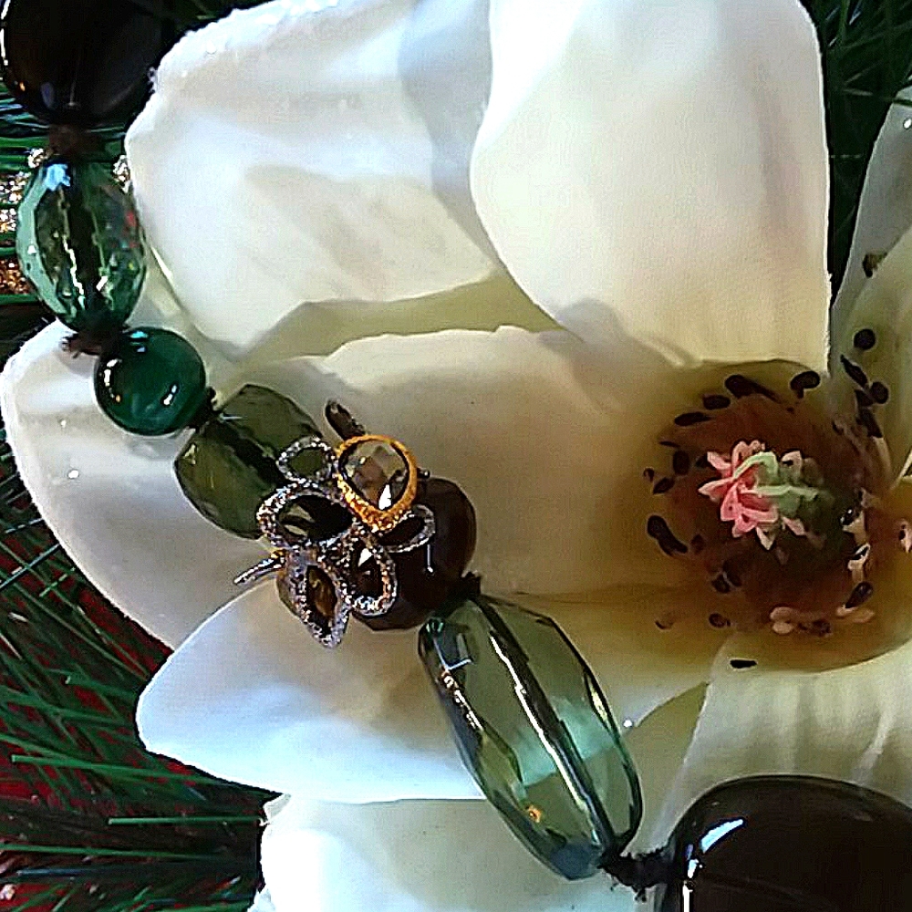 SOLD ALEXIS BITTAR malachite and quartz necklace - Picture 2 of 6